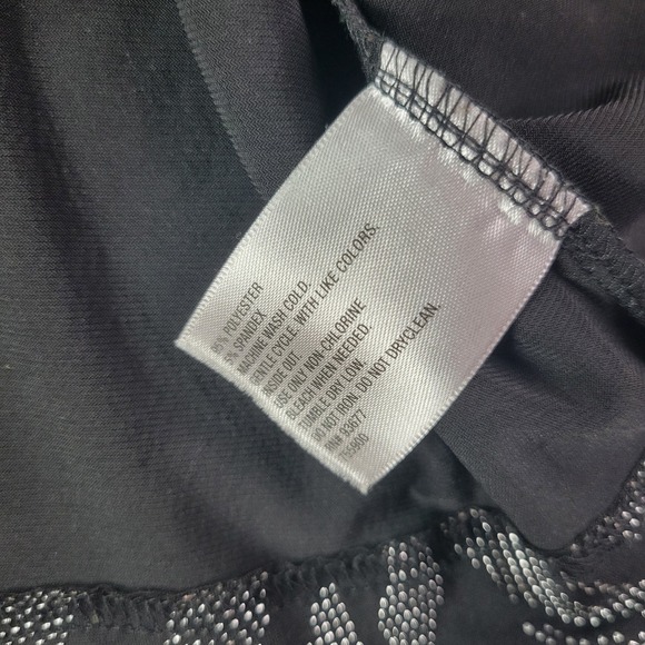 Worthington‎ Womens Black Metallic Animal Print Stretch Evening Top XL V-Neck - Picture 8 of 9